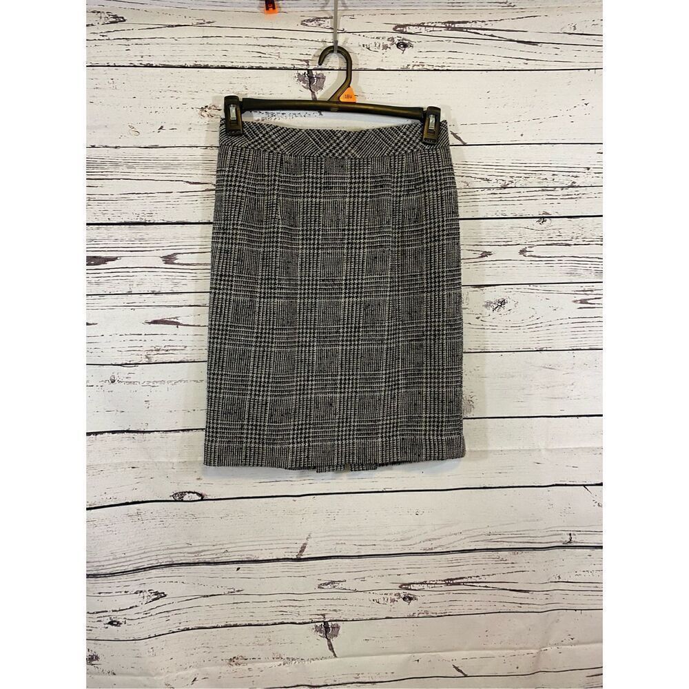 Talbots Black and White Wool Blend Petite Pencil Skirt Size 8P